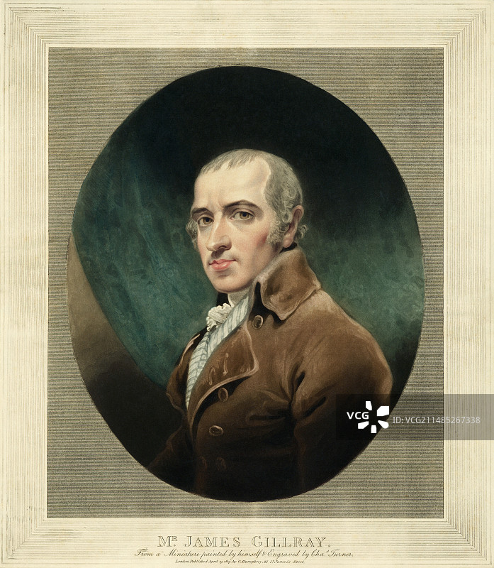 詹姆斯·吉尔雷，英国讽刺漫画家图片素材