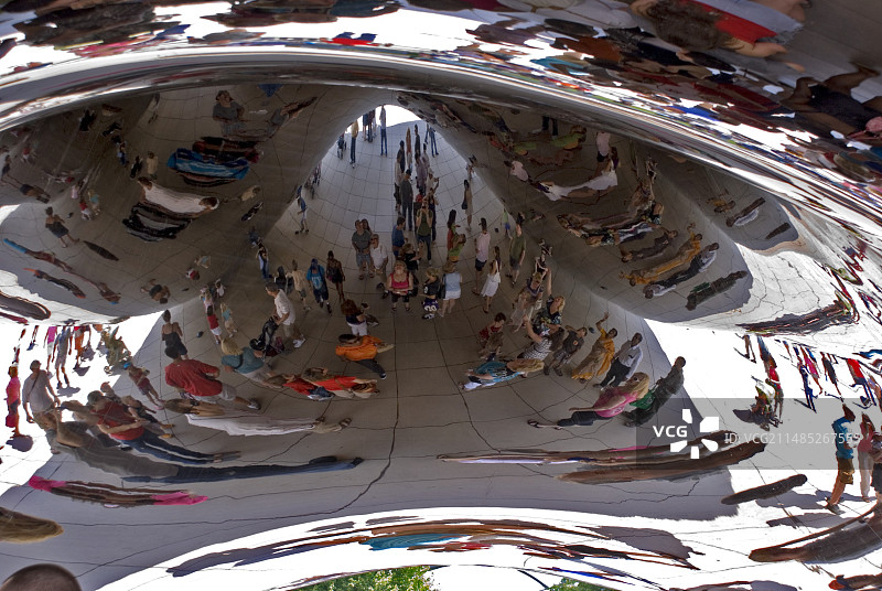 芝加哥云门雕塑图片素材