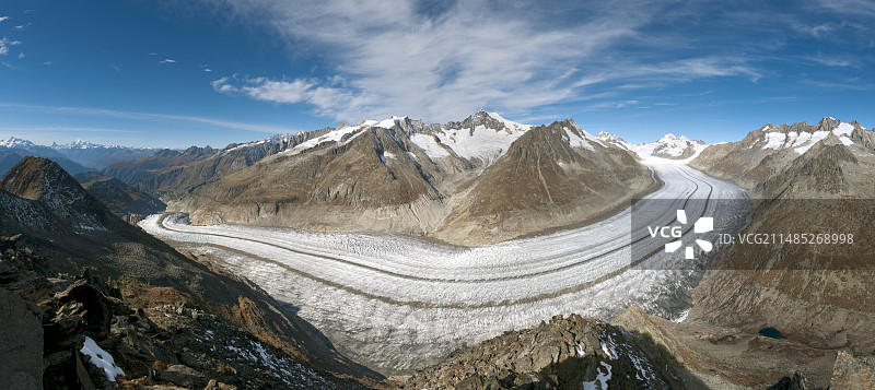 阿莱奇冰川，瑞士图片素材