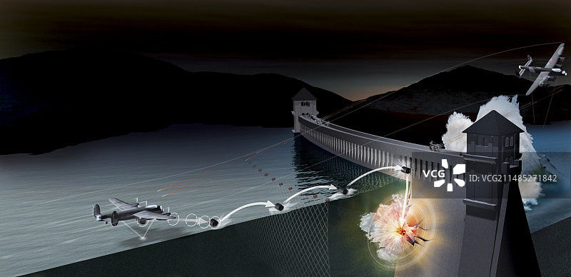 弹跳炸弹空袭插画图片素材