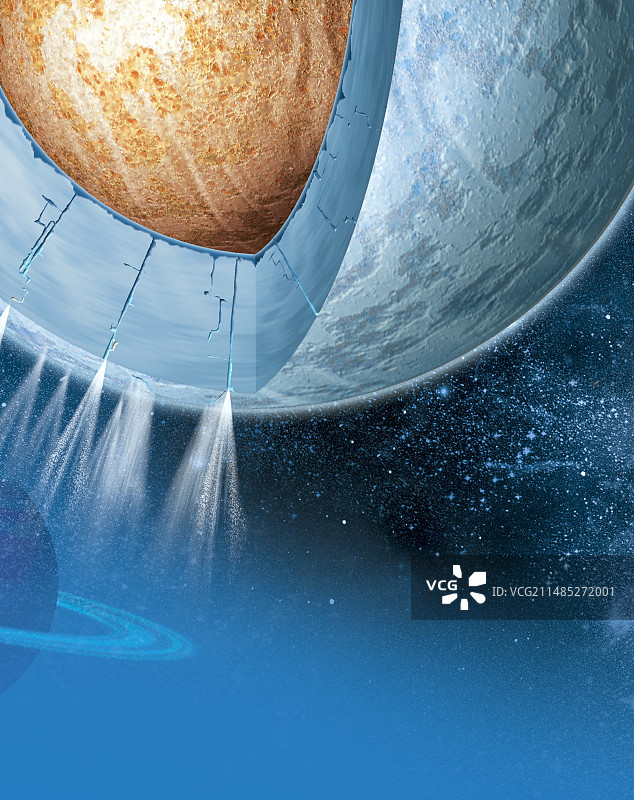 土卫二的结构艺术图图片素材