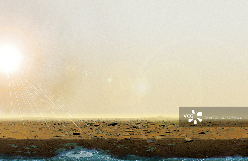 火星上的水概念图图片素材