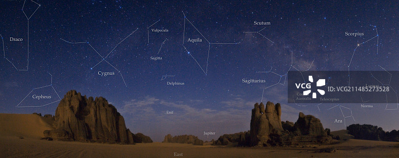 撒哈拉沙漠星空标签图片素材