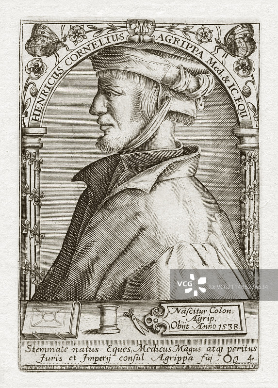 德国炼金术士海因里希·阿格里帕图片素材