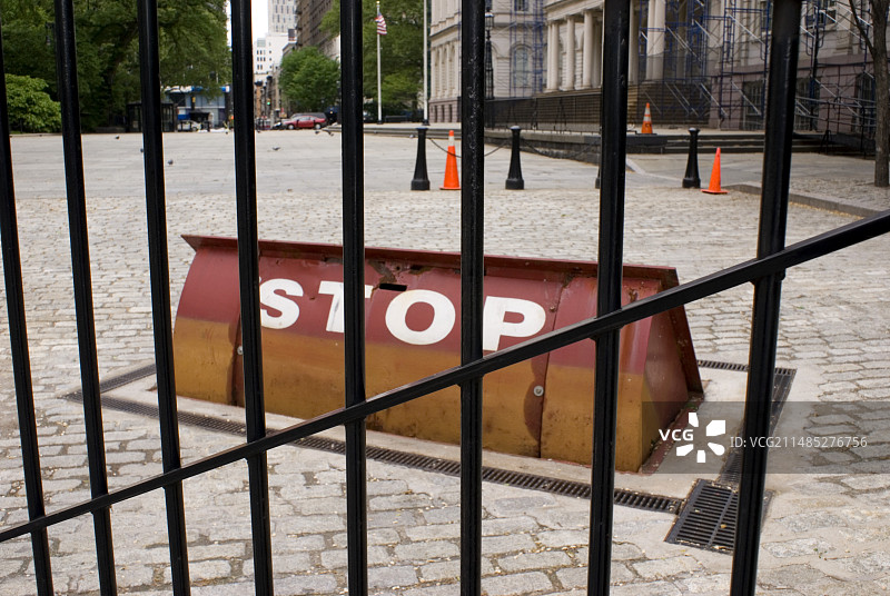 纽约市政厅的路障图片素材