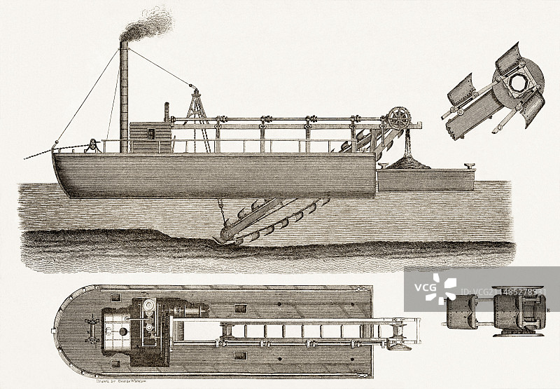 19世纪疏浚机图片素材