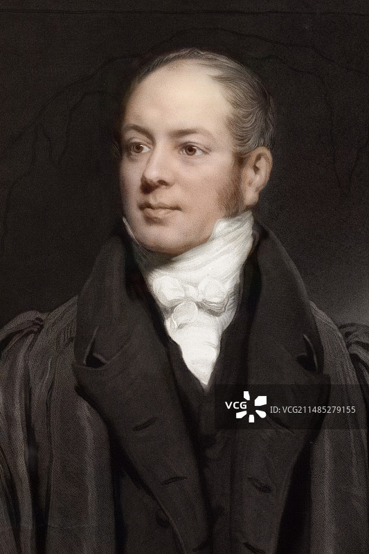 1833年威廉·巴克兰牧师肖像图片素材