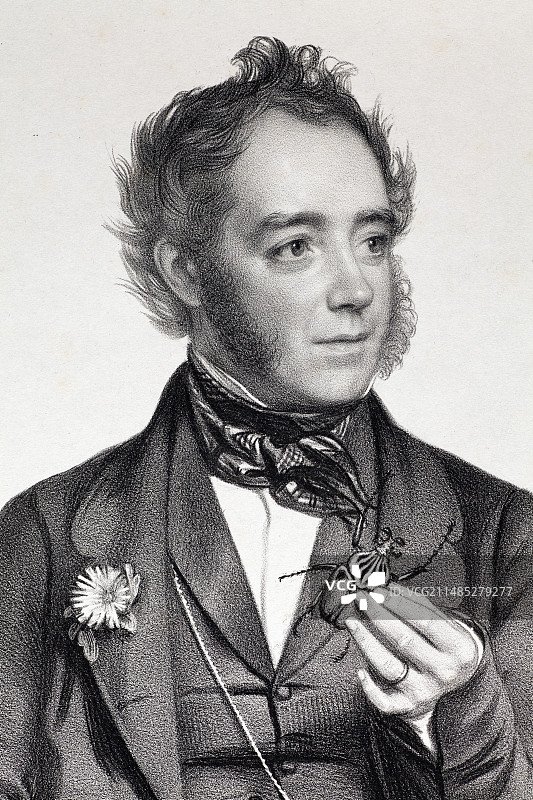 1849年约翰·奥巴代亚·韦斯特伍德昆虫学家图片素材