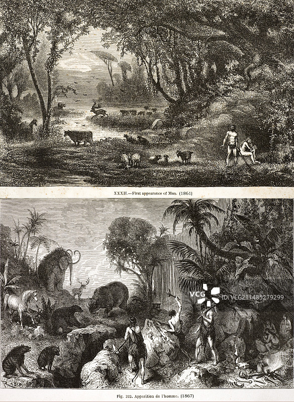 人类古代的视角变化图片素材