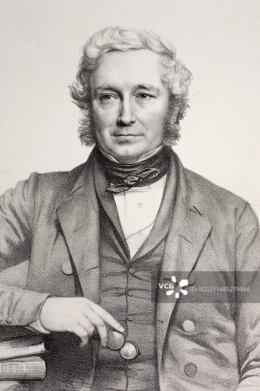1849年约翰·史蒂文斯·亨斯洛，达尔文的导师图片素材