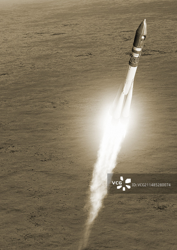 东方1号宇宙飞船发射艺术作品图片素材