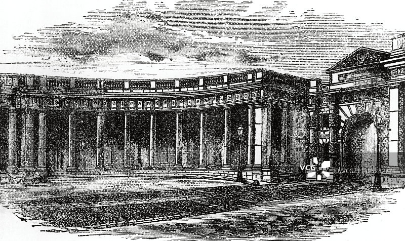 伯灵顿府柱廊，1868年图片素材