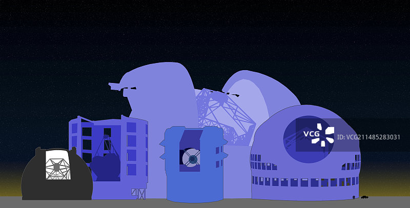 大型望远镜尺寸对比图片素材