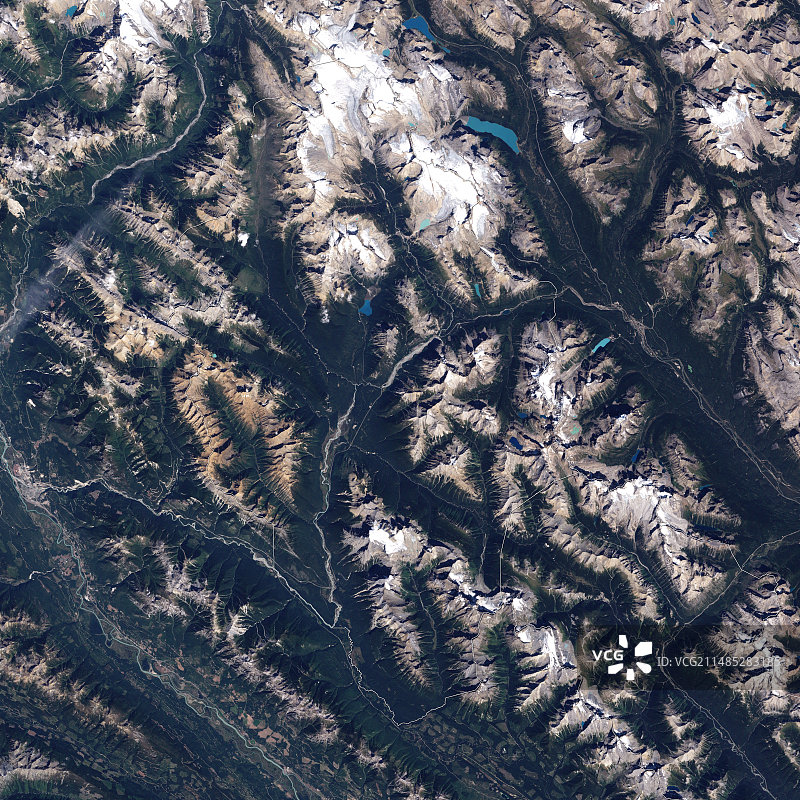 布尔吉斯页岩遗址卫星图像图片素材
