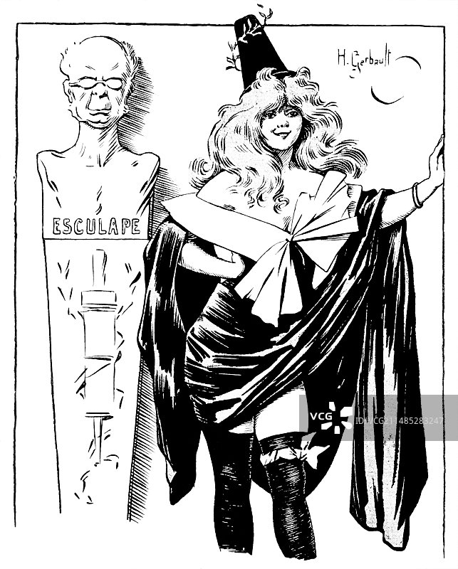 医学界的女性讽刺画图片素材