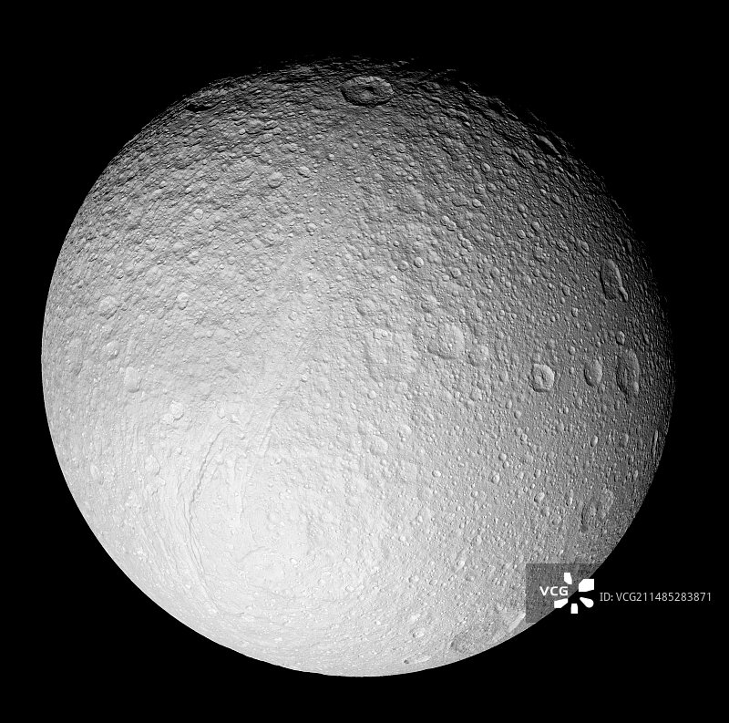 土星卫星忒提斯卡西尼号图像图片素材