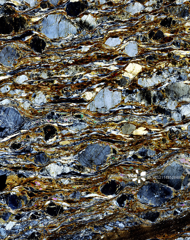 糜棱岩矿物显微照片图片素材