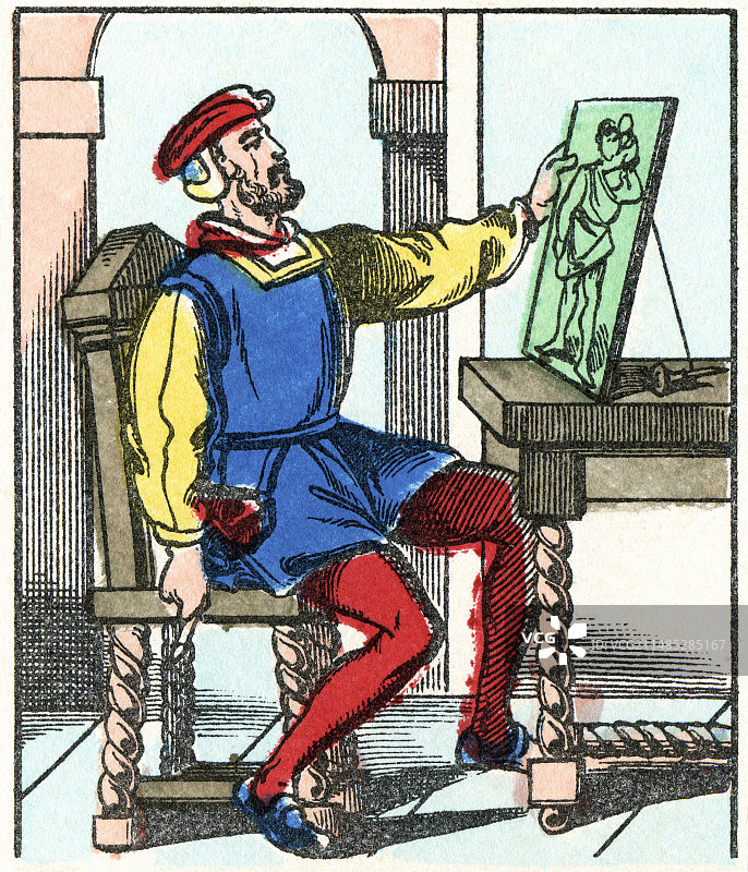 雕刻的发明，中世纪欧洲图片素材