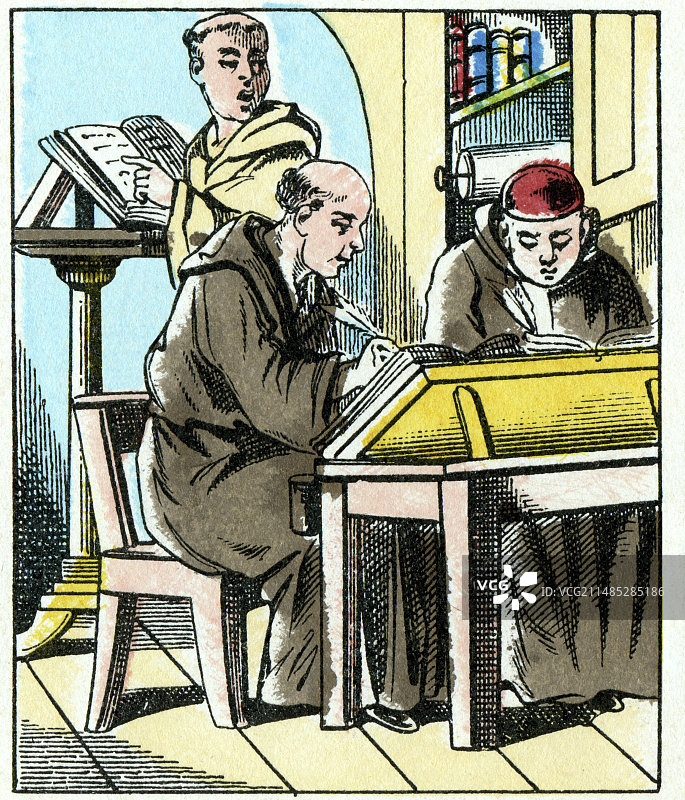 中世纪欧洲的羊皮纸使用图片素材