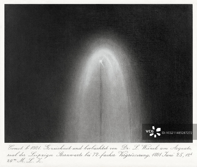1881年大彗星绘画图片素材
