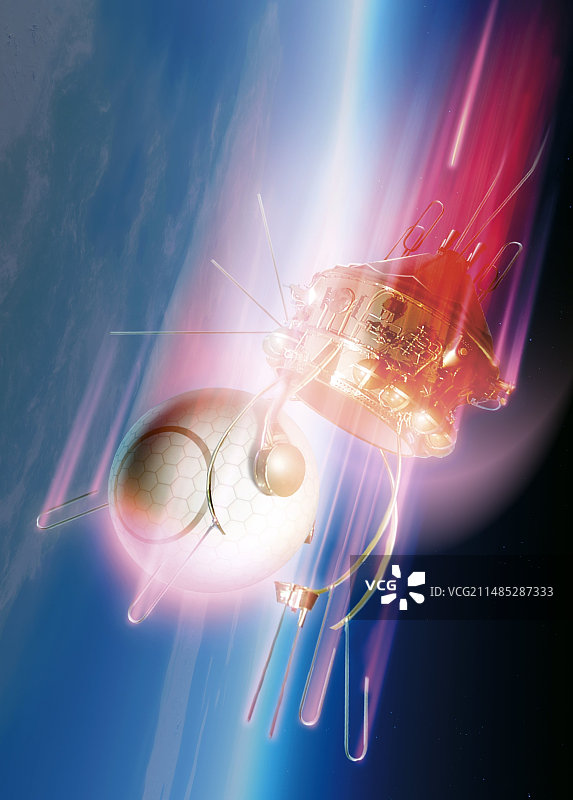 1961年东方1号飞船重返大气层图片素材