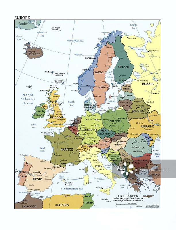 欧洲政治地图（2008年）图片素材