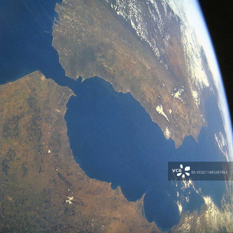 直布罗陀海峡卫星图像图片素材