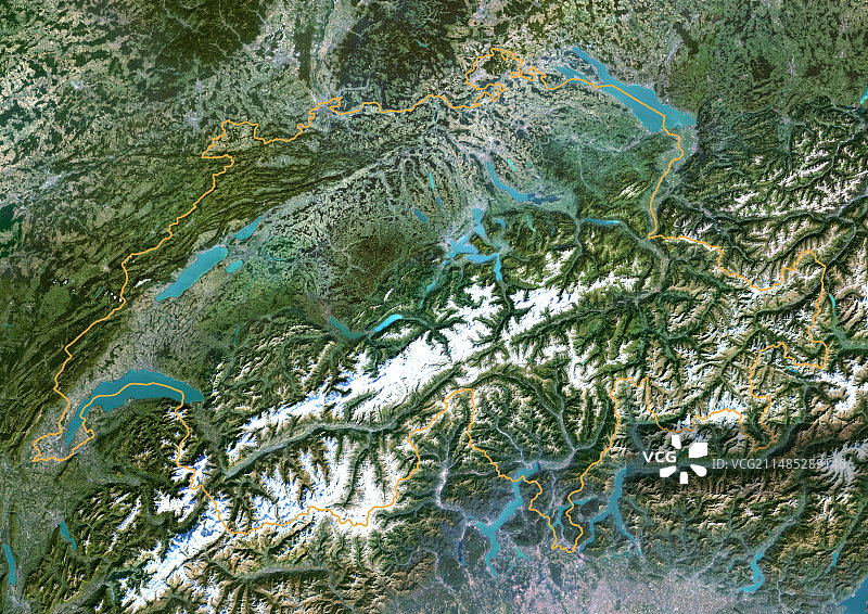 瑞士卫星图像图片素材
