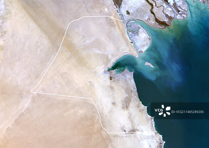 科威特卫星图像图片素材