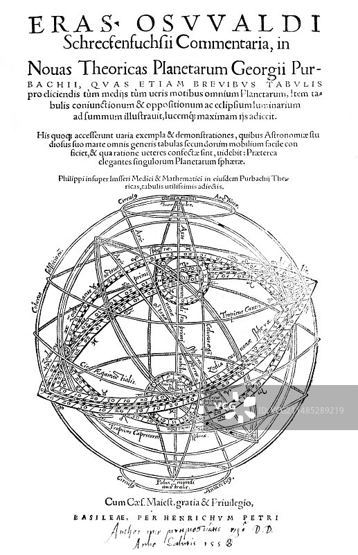佩尔巴赫的行星理论，1556年图片素材