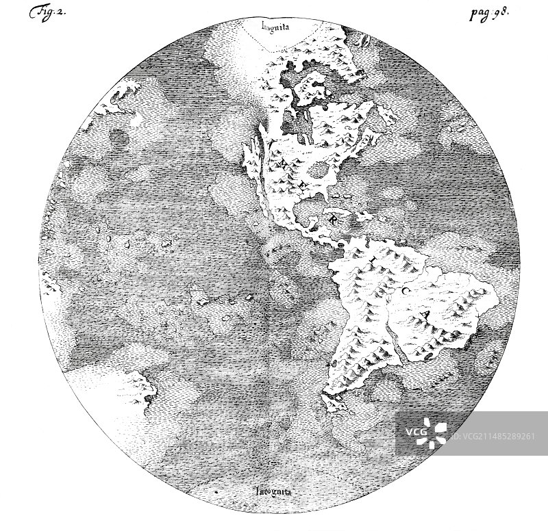 1689年新世界地图图片素材