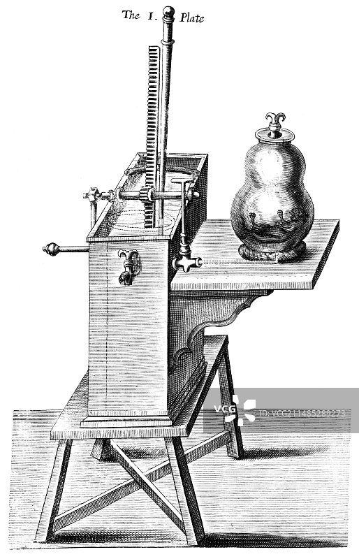 1669年关于空气的博伊尔实验图片素材