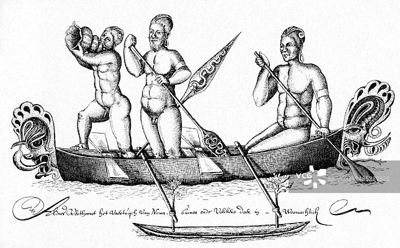 1643年的新几内亚原住民图片素材