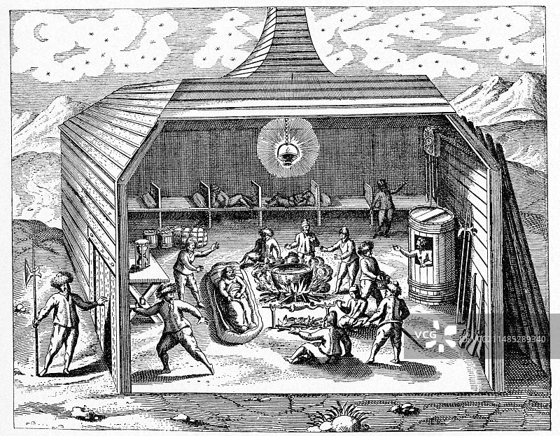 1596年第三次巴伦支北极探险图片素材