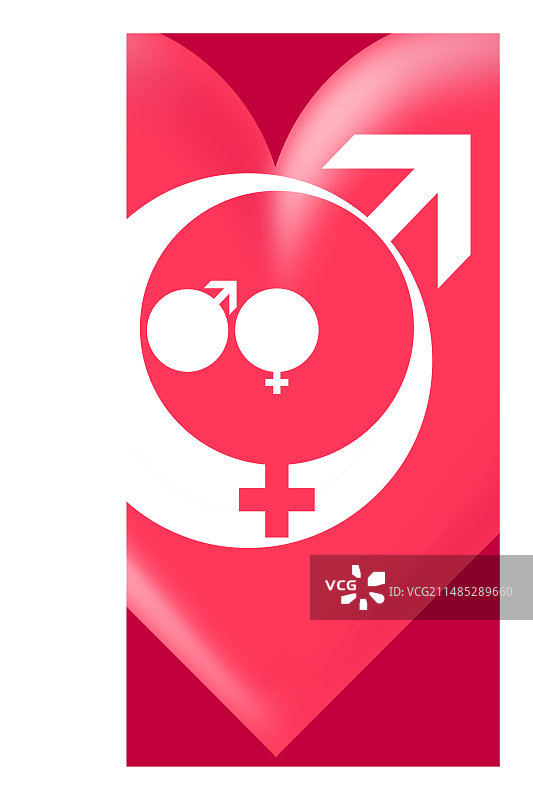 家庭性别与爱心符号图片素材