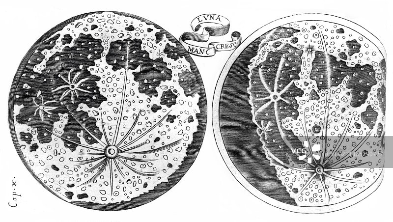 1659年月球观测图图片素材