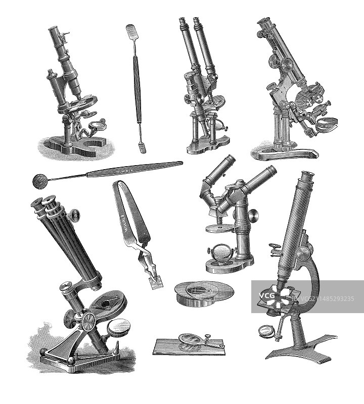 历史显微镜艺术作品图片素材