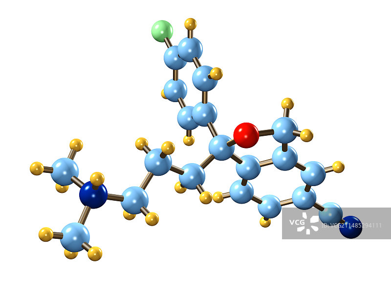 西酞普兰抗抑郁分子图片素材