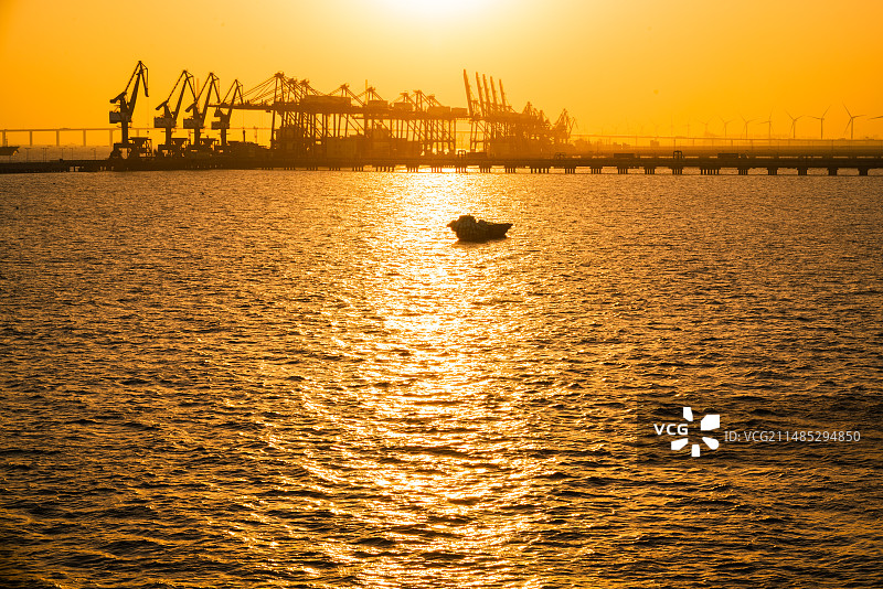 平湖九龙山日落图片素材