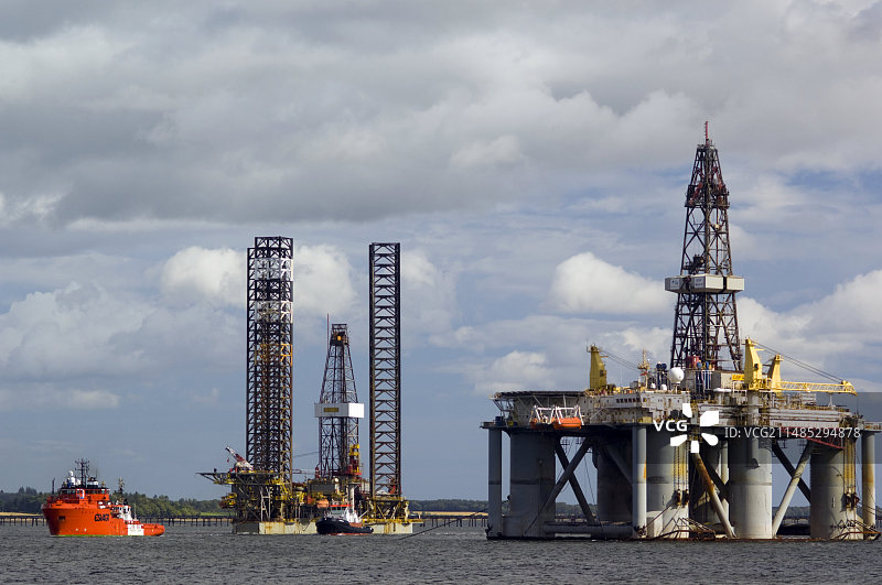 石油钻井平台，北海图片素材