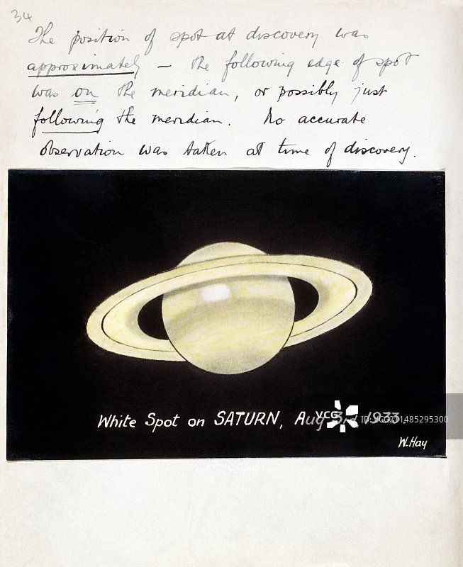 1933年的土星画像图片素材