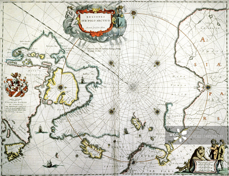 17世纪北极地图图片素材