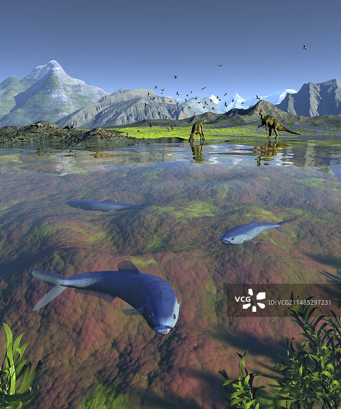白垩纪动物艺术作品图片素材