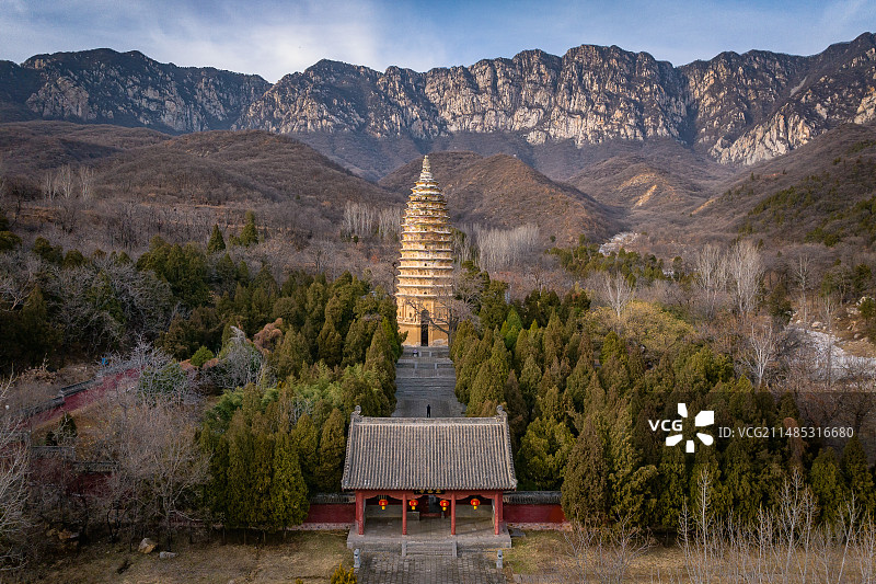 河南登封嵩岳寺塔图片素材