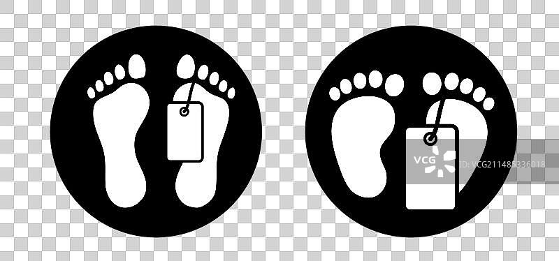 带有死亡标签的人类足迹图片素材