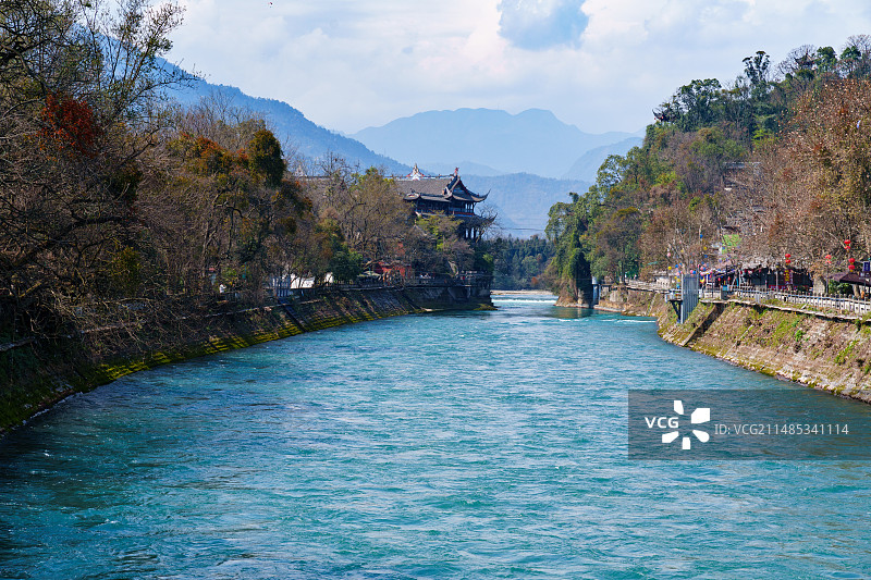 都江堰宝瓶口图片素材