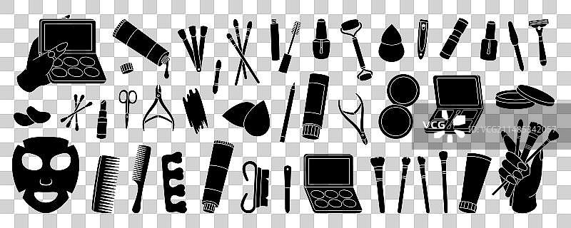 女士化妆品和美容工具眼部图片素材