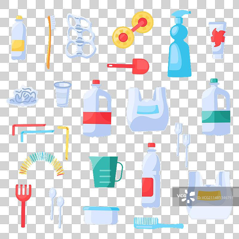 老旧废弃塑料物品合集图片素材