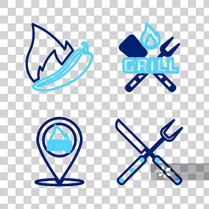 刀叉位置线条组合图片素材