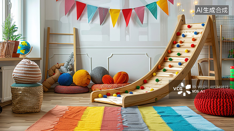 【AI数字艺术】儿童房内部装饰图片素材
